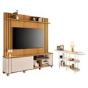 Ver imagem 1 de Estante Home Theater Trinus Cinamomo Off White com Aparador Infinity Off White - Hb Móveis