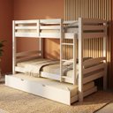 Ver imagem 1 de Cama Treliche Solteiro Madeira Maciça Auxiliar com Proteção:Branco