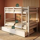 Ver imagem 2 de Cama Treliche Solteiro Madeira Maciça Auxiliar com Proteção:Branco