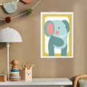 Ver imagem 1 de Quadro Infantil Safari - Elefantinho 45x34cm:moldura Preta