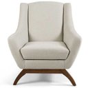 Ver imagem 3 de Kit 2 Poltronas Decorativas Fixa Base de Madeira Juliet D02 Algodão Bege B-370 - Lyam Decor