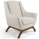 Ver imagem 2 de Kit 2 Poltronas Decorativas Fixa Base de Madeira Juliet D02 Algodão Bege B-370 - Lyam Decor