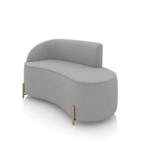 Sofá 2 Lugares Orgânico 140cm Pé Dourado Morgan Suede D03 - D’Rossi
