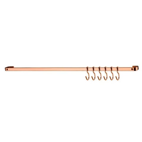 Barra Piatina de Cozinha Porta Utensílios 30cm Com 6 Ganchos - Rosé Gold