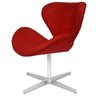 Poltrona Decorativa Swan Vermelha Suede Giratória - 2