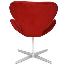 Poltrona Decorativa Swan Vermelha Suede Giratória - 4