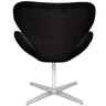 Poltrona Decorativa Swan Suede Preta Base Giratória Zarco - 4