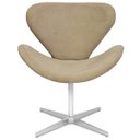 Ver imagem 1 de Poltrona Decorativa Swan Suede Marrom Claro Giratória Zarco