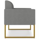 Ver imagem 6 de Poltrona Namoradeira Decorativa Isabella Base Industrial Linho Grafite/Dourado Gran Belo