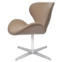 Ver imagem 2 de Poltrona Decorativa Swan Corino Marrom Claro Base Giratória
