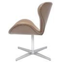 Ver imagem 3 de Poltrona Decorativa Swan Corino Marrom Claro Base Giratória