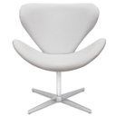 Ver imagem 1 de Poltrona Decorativa Swan Corino Branca Base Giratória