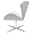 Ver imagem 3 de Poltrona Decorativa Swan Corino Branca Base Giratória