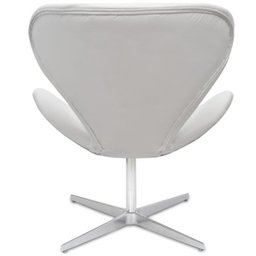 Poltrona Decorativa Swan Corino Branca Base Giratória - 4