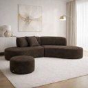 Ver imagem 3 de Sofá e Puff Orgânico Virginia 200cm Sala Suede Marrom