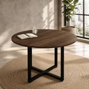Ver imagem 1 de Mesa de Reunião Redonda 1,20 m Pés Metal para 4 Pessoas F5 Office Cor:Málaga com Preto