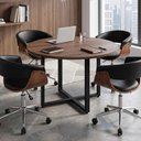 Ver imagem 5 de Mesa de Reunião Redonda 1,20 m Pés Metal para 4 Pessoas F5 Office Cor:Málaga com Preto