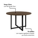 Ver imagem 4 de Mesa de Reunião Redonda 1,20 m Pés Metal para 4 Pessoas F5 Office Cor:Málaga com Preto
