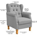 Ver imagem 5 de Poltrona de Amamentação Yara P02 com Puff Paris Luis Xv L02 Linho Cinza Escuro - Lyam Decor