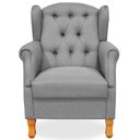 Ver mais imagens de Poltrona de Amamentação Yara P02 com Puff Paris Luis Xv L02 Linho Cinza Escuro - Lyam Decor