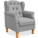 Ver imagem 3 de Poltrona de Amamentação Yara P02 com Puff Paris Luis Xv L02 Linho Cinza Escuro - Lyam Decor