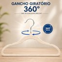 Ver imagem 3 de Kit 50 Cabides Premium Veludo Rrister Adulto Slim Antideslizante para Closet Organizado