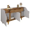 Ver imagem 3 de Aparador Danúbio com 4 Portas, 2 Gavetas e Pés de Madeira