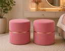Ver imagem 1 de Kit de Puff Cinta no Meio Rose Gold, Cor Rosa Antigo Veludo - Let Móveis