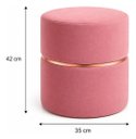 Ver imagem 2 de Kit de Puff Cinta no Meio Rose Gold, Cor Rosa Antigo Veludo - Let Móveis