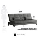 Ver imagem 3 de Sofá Cama Reclinável 3 Lugares 188cm Nassau Yescasa