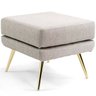 Poltrona Decorativa com Puff Sala de Estar Pés Alumínio Mary Linho - Gran Belo - 3