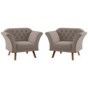 Ver imagem 1 de Conjunto Poltrona Decorativa Roseira Inca Sépia