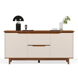 Buffet Aparador Sala de Jantar 2 Portas e 2 Gavetas Organizador Multiuso Elegante Off Freijó - 2