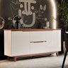 Buffet Aparador Sala de Jantar 2 Portas e 2 Gavetas Organizador Multiuso Elegante Off Freijó - 1