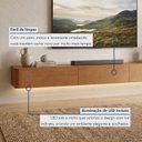 Ver imagem 6 de Rack para TV até 75 Polegadas Suspenso com LED 3 Gavetas 100% MDF 180cm Oslo Marrom