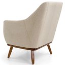 Ver imagem 4 de Poltrona Decorativa Sala de Estar Base de Madeira Raquel Algodão Bege - Gran Belo
