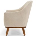 Ver imagem 3 de Poltrona Decorativa Sala de Estar Base de Madeira Raquel Algodão Bege - Gran Belo