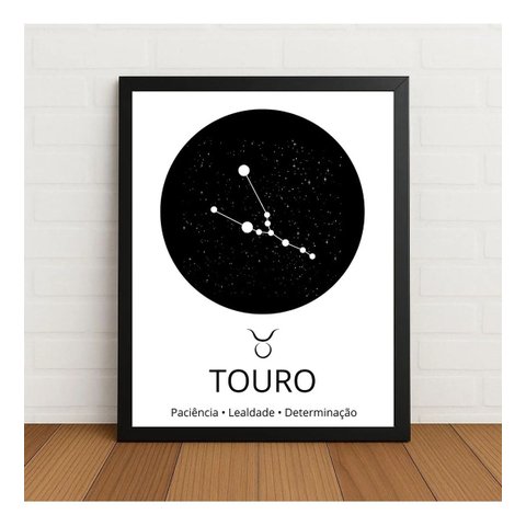 Quadro Constelação Signo Touro 33x24cm com Vidro