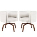 Ver imagem 1 de Kit 2 Poltronas Decorativas Giratória Ka Nix Linho - Gran Belo