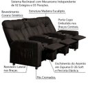 Ver imagem 2 de Poltrona Reclinável 3 lugares para Sala de Cinema Pequim Corano Marrom - Gran Belo