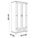 Ver imagem 6 de Guarda Roupa Solteiro 2 Portas 1 Gaveta 98cm Provençal Alegra S05 Off White Nogueira - Lyam Decor
