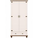 Ver mais imagens de Guarda Roupa Solteiro 2 Portas 1 Gaveta 98cm Provençal Alegra S05 Off White Nogueira - Lyam Decor