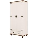 Ver imagem 2 de Guarda Roupa Solteiro 2 Portas 1 Gaveta 98cm Provençal Alegra S05 Off White Nogueira - Lyam Decor