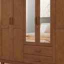 Ver imagem 6 de Guarda Roupa Casal Giana 12 Portas de Bater 2 Gavetas MDF-MDP Castanho Mpozenato 225cm