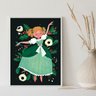 Quadro Decorativo Retrô Menina Camponesa 33x24cm:madeira Preta - 1
