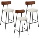 Ver imagem 1 de Kit 03 Banquetas Baixa Cozinha Sala Jantar Milão L02 Couríssimo Marrom Linho Champagne - lyam