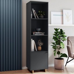 Estante para Livros Nomad 1 Porta 3 Prateleiras Preto/castanho - Appunto - 1 Estante para Livros Nomad 1 Porta 3 Prateleiras Preto/castanho - Appunto - 1