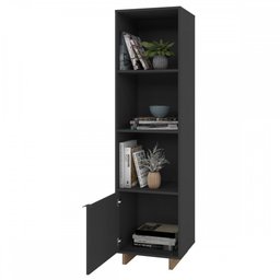 Estante para Livros Nomad 1 Porta 3 Prateleiras Preto/castanho - Appunto - 5 Estante para Livros Nomad 1 Porta 3 Prateleiras Preto/castanho - Appunto - 5