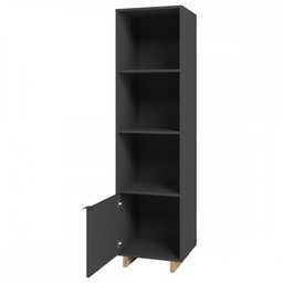 Estante para Livros Nomad 1 Porta 3 Prateleiras Preto/castanho - Appunto - 3 Estante para Livros Nomad 1 Porta 3 Prateleiras Preto/castanho - Appunto - 3