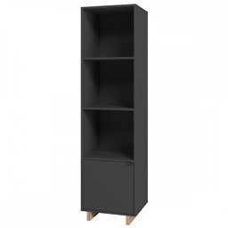 Estante para Livros Nomad 1 Porta 3 Prateleiras Preto/castanho - Appunto - 2 Estante para Livros Nomad 1 Porta 3 Prateleiras Preto/castanho - Appunto - 2